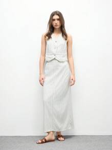 CUCCOO BIZCHIC 女士棕色方头休闲系带凉鞋，时尚百搭平底沙滩拖鞋 - 棕色 - 查看 6