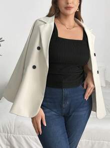 SHEIN Privé Débardeur simple et polyvalent en couleur unie pour femmes grandes tailles, élégant pour l'extérieur, les sorties, les vêtements printemps/été