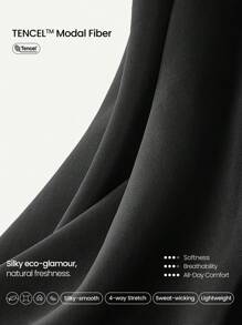 GLOWMODE Shorts ligeros básicos de uso diario y casual con cintura ajustable con cordón, bolsillos laterales, de modal suave y sedoso - Negro - Ver 4