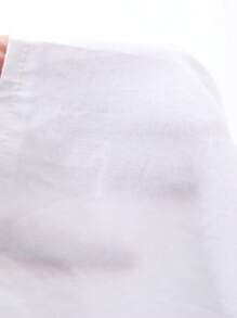 DAZY 女式露肩休闲夏季纯色撞色蕾丝长袖衬衫 - 白色 - 查看 8