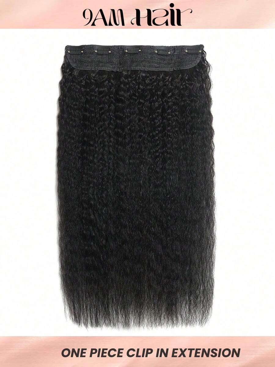 Extensiones de cabello humano Remy de un solo clip, de color natural y ondulación recta - SNatural - Ver 1