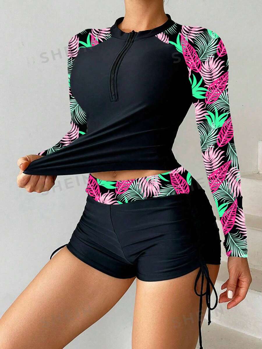 Swim SPRTY Conjunto de bikini para mujer con tirantes finos - Multicolor - Ver 1