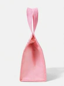 THE POWERPUFF GIRLS X SHEIN 花朵、泡泡、毛茛图案印花保温午餐袋、实用包、午餐袋、冷藏袋 - 粉色 - 查看 3