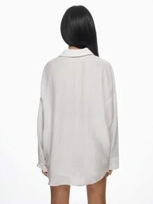 MISSGUIDED Conjunto coordinado de verano de lino con camisa de botones de cuello suelto y pantalones cortos, conjunto de dos piezas para vacaciones en la playa, resort casual y uso en casa