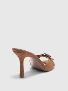 CUCCOO BIZCHIC 女士时尚纯色高跟凉鞋，夏季 - 棕色 - 查看 9