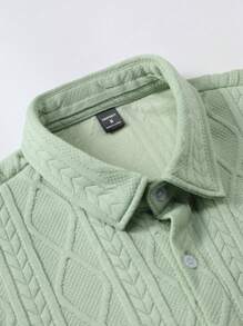 Manfinity Homme Phong cách thường ngày cho kỳ nghỉ của nam giới, INS kết hợp với bộ áo sơ mi ngắn tay và quần short thời trang, kỳ nghỉ bãi biển Hawaii, lễ hội âm nhạc và trang phục hàng ngày, quà tặng cho bạn trai hoặc chồng. Trang phục ấm áp - Màu xanh chanh - Xem 3