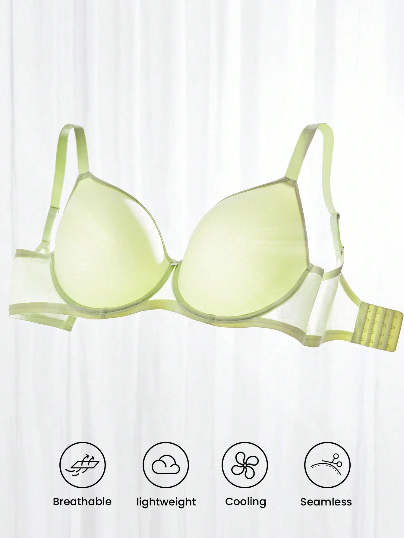 Plus Full Coverage Airy Breathable Sheer Mesh Spacer Cup Bra