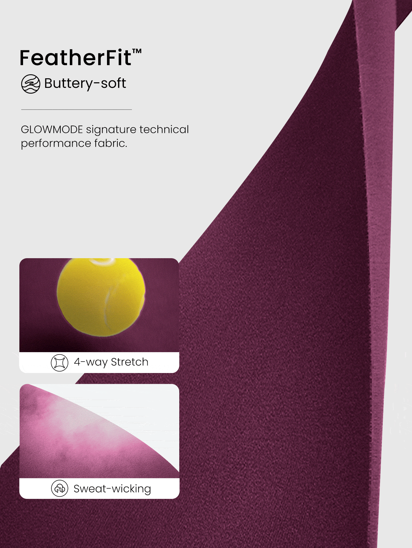 GLOWMODE 17" FeatherFit™ Crossover Waist Front Special Seam Cutie Capri Leggings Low Impact Yoga Studio Daily - Cherry Cola - View 5