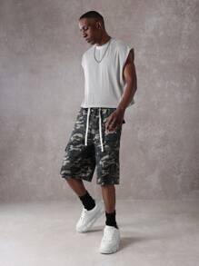 SUMWON Military-Style Cargo Shorts Drawstring Waistband Multi-Pocket Design Summer Casual Combat Tactical Bermuda Shorts Outdoor Adventure Wear - Army Green - View 2