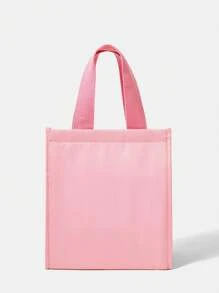 THE POWERPUFF GIRLS X SHEIN 花朵、泡泡、毛茛图案印花保温午餐袋、实用包、午餐袋、冷藏袋 - 粉色 - 查看 6