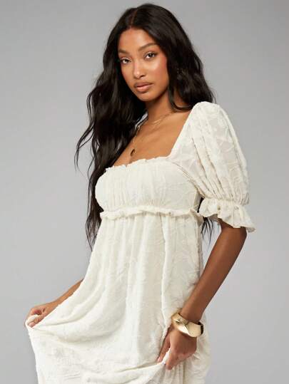 MISSGUIDED Empire Waist Puff Sleeve Maxi DressMISSGUIDED
