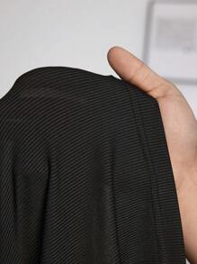 SHEIN CURVE+ 大码女式休闲简约拼色修边长袖连衣裙，基本款休闲连衣裙返校季连衣裙