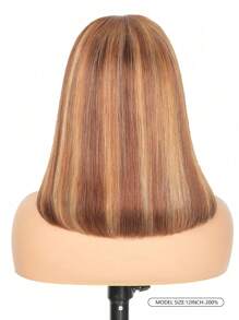 9x6 蕾丝无胶假发 人发预拔预剪波波头假发 人发 4/27# 无胶假发 人发 200% 密度短直波波头假发 - S4/27 - 查看 3