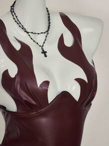 SHEIN ICON Top de tipo bandeau con flecos y textura de tela, de estilo occidental versátil