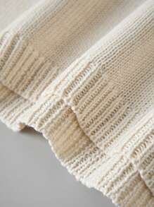 EMERY ROSE Women Casual Solid Color Sleeveless Knitted Sweater Top - Beige - View 5