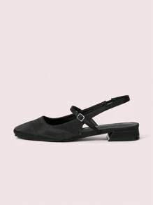 CUCCOO DOLLMOD Giày bệt Mary Jane mũi vuông chất liệu satin màu đen thời trang, thích hợp đi làm, hẹn hò, tiệc tùng, mua sắm và ngày lễ - màu đen - Xem 9