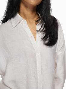 MISSGUIDED Conjunto coordinado de verano de lino con camisa de botones de cuello suelto y pantalones cortos, conjunto de dos piezas para vacaciones en la playa, resort casual y uso en casa