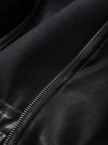 DAZY Spring New Vintage Leather Jacket Short Women Regular Jacket For Valentine's Day,Fall Clothes - Black - View 6