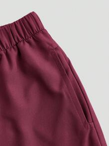 TaskEZ Uniform Set: V-Neck Short Sleeve Tailored Blouse And Drawstring Straight Leg Casual Pants, Scrub Sets - Red Violet - View 8
