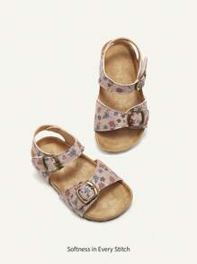 Cozy Pixies Sandalias planas de bebé con diseño floral vintage y estilo bohemio, de piel sintética