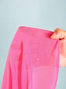 SHEIN Tween Girl' Cute Ditsy Floral Patterned Triangle Top And Skirt Swimwear Set (Random Print) - Hot Pink - View 6