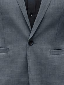 Calvornis 2pcs Men Mottled Lapel Collar Long Sleeve Jacket And Pants Suit - Grey - View 4