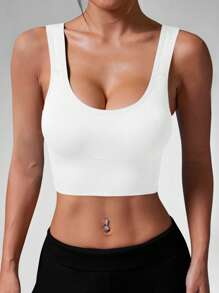 SHEIN Sport Studio Brassière de sport sans couture de couleur unie pour usage quotidien pour femmes