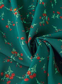 SHEIN Clasi 大码女式度假碎花系带长袖优雅衬衫 - 彩色 - 查看 3