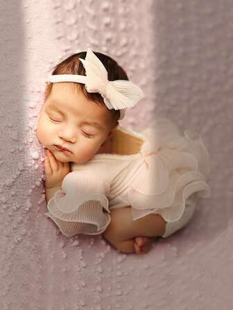 SHEIN 2 stuks set rode pasgeboren meisje fotoshoot outfit baby fluwelen romper met hoofdband set pasgeboren fotografie rekwisieten pasgeboren baby cadeau