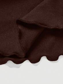 SHEIN PETITE CURVE 抽绳和褶皱细节纯色蛋糕裙