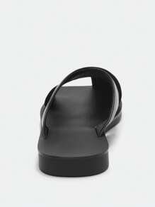 Ontre 女士休闲平底拖鞋，黑色，适合日常休闲穿着 - 黑色 - 查看 5