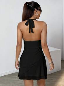 SHEIN EZwear Robe camisole jaune pâle grande taille pour le printemps