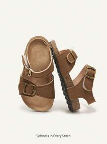 Cozy Pixies Sandalias planas para bebé de estilo vintage campestre/occidental con piel sintética de moda y versátil