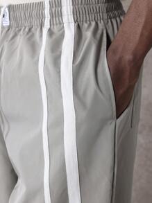 SUMWON Retro Athletic Track Pants Loose Fit Vertical Stripe Casual Sport Workout Training Gym Running Leisure Streetwear Spring Summer Fall