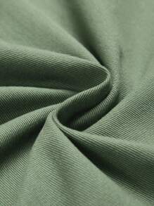 Manfinity Hypemode Men's Short Sleeve Single-Breasted Utility Pocket Denim Shirt - Army Green - View 6