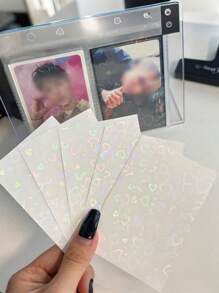 SHEIN 50pcs 61X91mm Heart Card Sleeves, Sports Card Protector Fit For Collectible Cards, Baseball Card, Sports Cards, Game Cards, Photocard-Perfect Shuffle Back To School