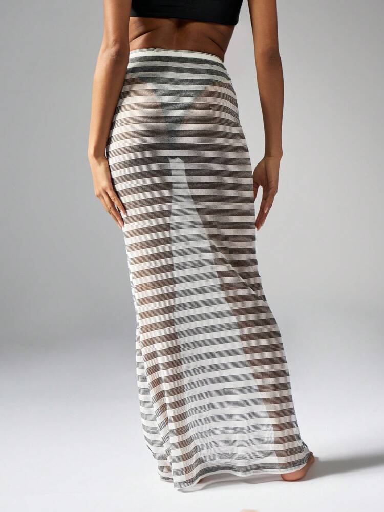 Robe De Soirée Missguided Taille XS - Haut Transparent, Jupe Crayon Kaki - Occasion Très Bon état