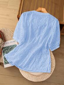 EMERY ROSE Women's Woven Casual Regular Summer Shirt - Blue - View 2