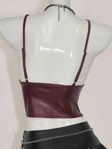 SHEIN ICON Top de tipo bandeau con flecos y textura de tela, de estilo occidental versátil
