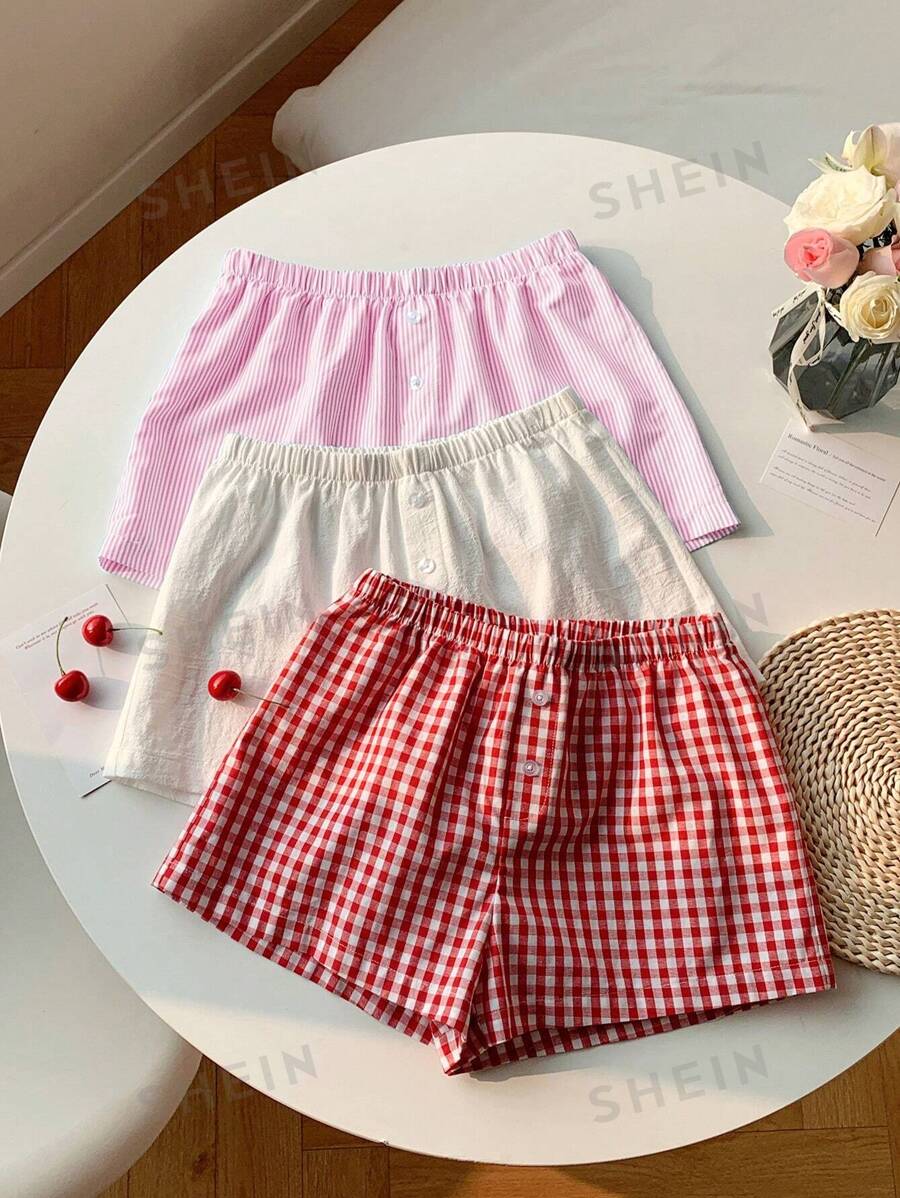 Comfortcana Pantalones cortos de pierna ancha tejidos para mujeres, estilo minimalista adecuado para el verano