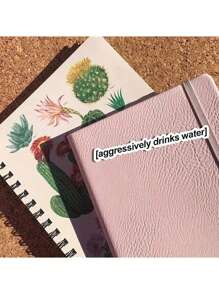 SHEIN 1 pezzo Adesivi motivazionali per borraccia, adesivi divertenti con slogan per borraccia, adesivi con testi estetici, adesivi per tazze, confezione di adesivi impermeabili per decorare tazze, borracce, forniture scolastiche, artigianato, materiali per il fai-da-te, per il ritorno a scuola, forniture scolastiche