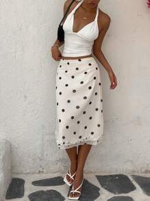 Sunnyshic Women's Summer Vacation Ribbed Knit Ruched Bowknot Neck Camisole