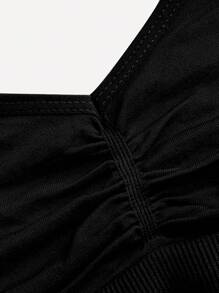 7pcs Seamless Underwear Set, Comfortable Casual Bra With Adjustable Straps - Black - View 5