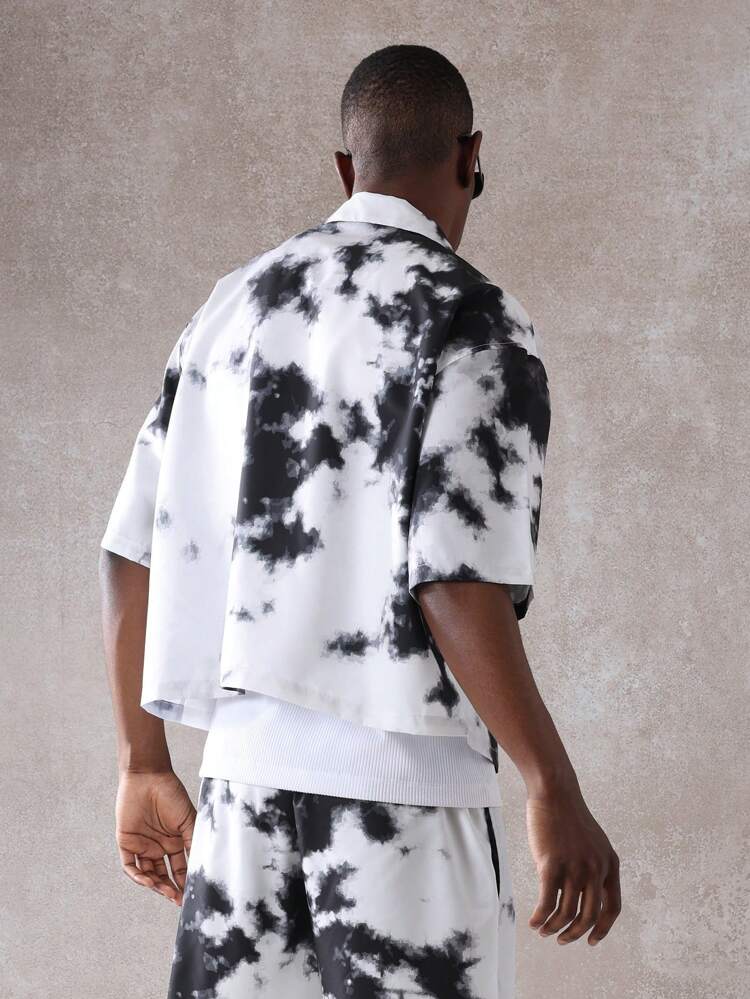 Tie Dye Oversized Button Down Short Sleeve Shirt
