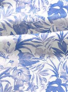 SHEIN Plus Size Simple Fashion Long Sleeve Shirt, Suitable For Summer Fall Cloth For Women - Blue and White - View 5