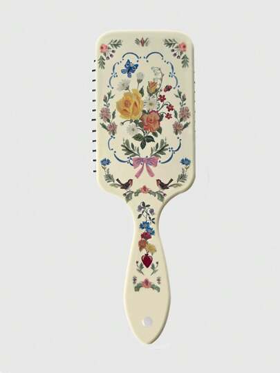 Fairycore Spazzola per capelli a cuscino con design a fiore di rosa e fiocco per donne