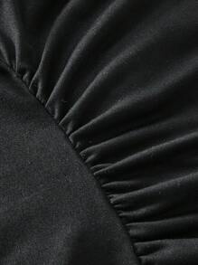 SHEIN EZwear 3pcs/Set Summer Casual Solid Color Notched Neck Ruched T-Shirts - Burgundy - View 5