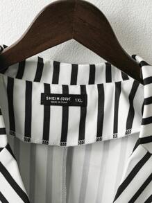 SHEIN Clasi Plus Size Women Lapel Tie Decoration Vest Elastic Waist Zipper Shorts Set, Suitable For Casual Commute