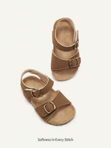 Cozy Pixies Sandalias planas para bebé de estilo vintage campestre/occidental con piel sintética de moda y versátil