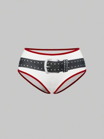 Hippie Western Girl 3D Printed Belt Design Brief Panty